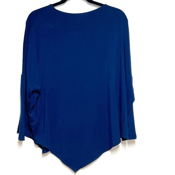 Helmut Lang Long Sleeve Top Asymmetrical Sweatshirt navy blue women’s size S - Picture 3 of 5